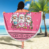 Personalised Germany Christmas Beach Blanket Cute Pink Gnome Frohe Weihnachten - Wonder Print Shop