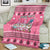 Personalised Germany Christmas Blanket Cute Pink Gnome Frohe Weihnachten