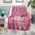 Personalised Germany Christmas Blanket Cute Pink Gnome Frohe Weihnachten