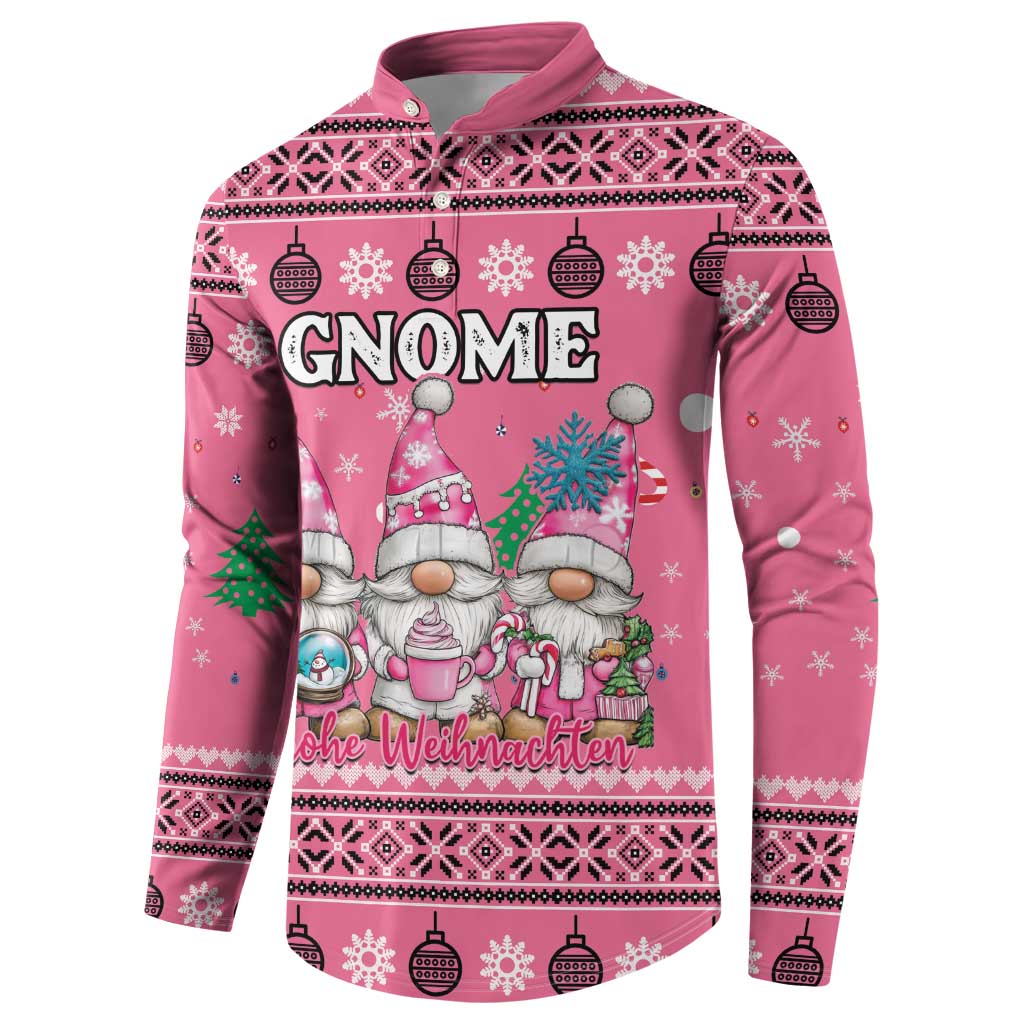 Personalised Germany Christmas Button Sweatshirt Cute Pink Gnome Frohe Weihnachten - Wonder Print Shop