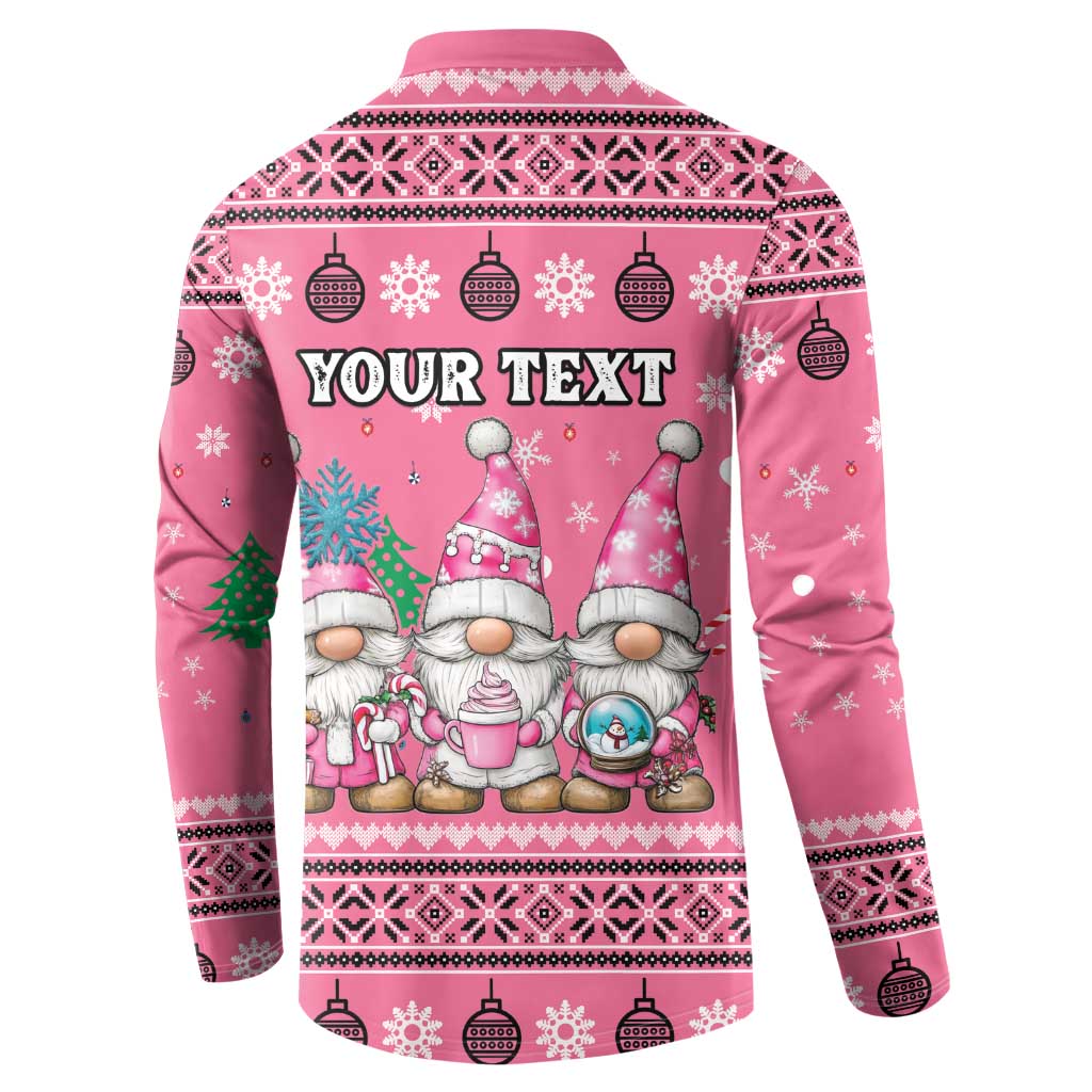 Personalised Germany Christmas Button Sweatshirt Cute Pink Gnome Frohe Weihnachten - Wonder Print Shop