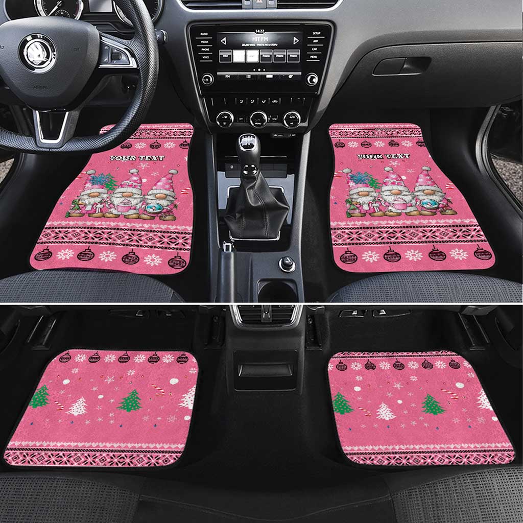 Personalised Germany Christmas Car Mats Cute Pink Gnome Frohe Weihnachten - Wonder Print Shop