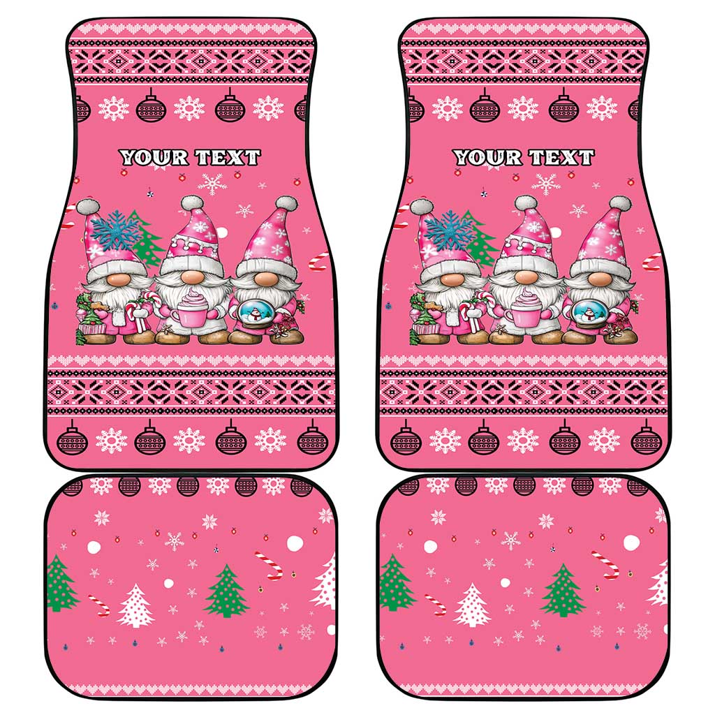 Personalised Germany Christmas Car Mats Cute Pink Gnome Frohe Weihnachten - Wonder Print Shop