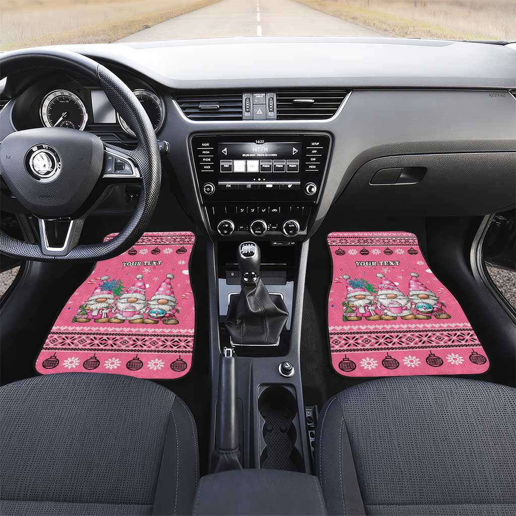 Personalised Germany Christmas Car Mats Cute Pink Gnome Frohe Weihnachten - Wonder Print Shop