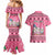 Personalised Germany Christmas Couples Matching Mermaid Dress and Hawaiian Shirt Cute Pink Gnome Frohe Weihnachten - Wonder Print Shop