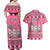 Personalised Germany Christmas Couples Matching Off Shoulder Maxi Dress and Hawaiian Shirt Cute Pink Gnome Frohe Weihnachten - Wonder Print Shop