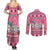 Personalised Germany Christmas Couples Matching Summer Maxi Dress and Long Sleeve Button Shirt Cute Pink Gnome Frohe Weihnachten - Wonder Print Shop