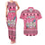 Personalised Germany Christmas Couples Matching Tank Maxi Dress and Hawaiian Shirt Cute Pink Gnome Frohe Weihnachten - Wonder Print Shop