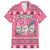 Personalised Germany Christmas Family Matching Off The Shoulder Long Sleeve Dress and Hawaiian Shirt Cute Pink Gnome Frohe Weihnachten - Wonder Print Shop