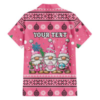 Personalised Germany Christmas Family Matching Off The Shoulder Long Sleeve Dress and Hawaiian Shirt Cute Pink Gnome Frohe Weihnachten - Wonder Print Shop