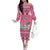 Personalised Germany Christmas Family Matching Off The Shoulder Long Sleeve Dress and Hawaiian Shirt Cute Pink Gnome Frohe Weihnachten - Wonder Print Shop