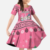 Personalised Germany Christmas Family Matching Off Shoulder Maxi Dress and Hawaiian Shirt Cute Pink Gnome Frohe Weihnachten - Wonder Print Shop