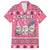 Personalised Germany Christmas Family Matching Off Shoulder Maxi Dress and Hawaiian Shirt Cute Pink Gnome Frohe Weihnachten - Wonder Print Shop