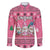 Personalised Germany Christmas Family Matching Off Shoulder Maxi Dress and Hawaiian Shirt Cute Pink Gnome Frohe Weihnachten - Wonder Print Shop