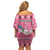 Personalised Germany Christmas Family Matching Off Shoulder Short Dress and Hawaiian Shirt Cute Pink Gnome Frohe Weihnachten - Wonder Print Shop