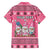 Personalised Germany Christmas Family Matching Short Sleeve Bodycon Dress and Hawaiian Shirt Cute Pink Gnome Frohe Weihnachten - Wonder Print Shop