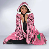 Personalised Germany Christmas Hooded Blanket Cute Pink Gnome Frohe Weihnachten