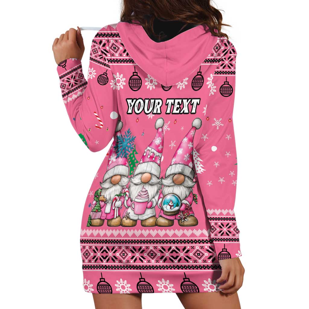 Personalised Germany Christmas Hoodie Dress Cute Pink Gnome Frohe Weihnachten - Wonder Print Shop