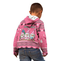 Personalised Germany Christmas Kid Hoodie Cute Pink Gnome Frohe Weihnachten - Wonder Print Shop