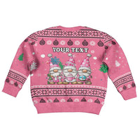 Personalised Germany Christmas Kid Ugly Christmas Sweater Cute Pink Gnome Frohe Weihnachten - Wonder Print Shop