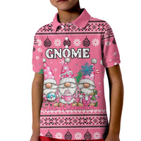 Personalised Germany Christmas Kid Polo Shirt Cute Pink Gnome Frohe Weihnachten - Wonder Print Shop