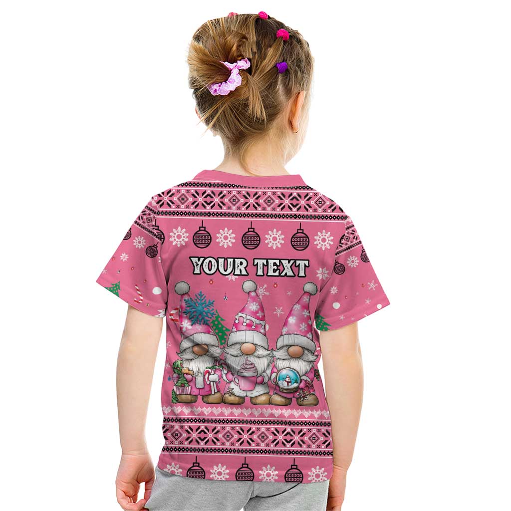 Personalised Germany Christmas Kid T Shirt Cute Pink Gnome Frohe Weihnachten - Wonder Print Shop