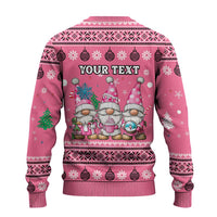Personalised Germany Christmas Ugly Christmas Sweater Cute Pink Gnome Frohe Weihnachten - Wonder Print Shop