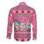 Personalised Germany Christmas Long Sleeve Button Shirt Cute Pink Gnome Frohe Weihnachten - Wonder Print Shop