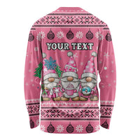Personalised Germany Christmas Long Sleeve Shirt Cute Pink Gnome Frohe Weihnachten - Wonder Print Shop