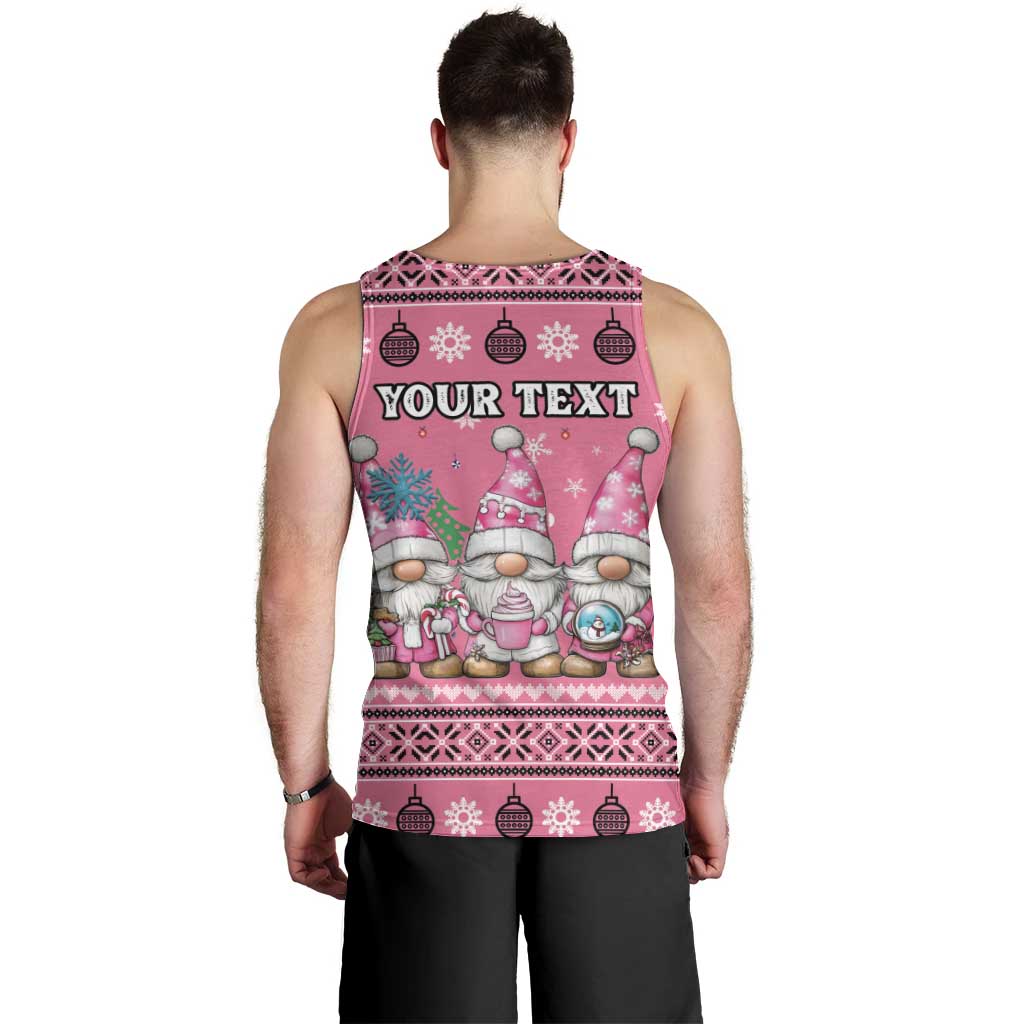 Personalised Germany Christmas Men Tank Top Cute Pink Gnome Frohe Weihnachten - Wonder Print Shop