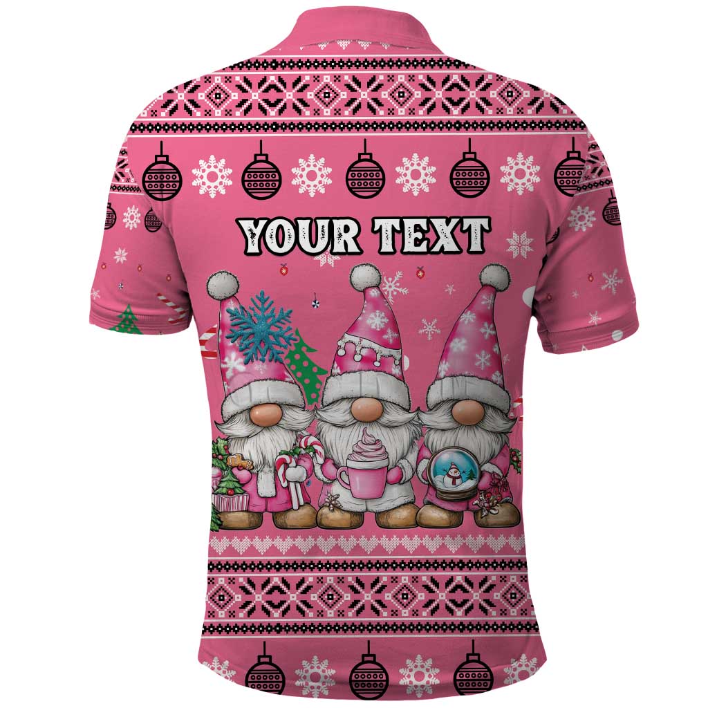 Personalised Germany Christmas Polo Shirt Cute Pink Gnome Frohe Weihnachten - Wonder Print Shop