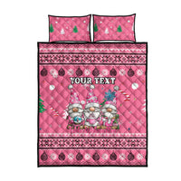 Personalised Germany Christmas Quilt Bed Set Cute Pink Gnome Frohe Weihnachten - Wonder Print Shop