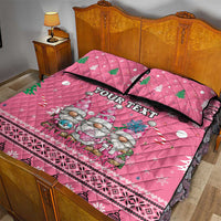Personalised Germany Christmas Quilt Bed Set Cute Pink Gnome Frohe Weihnachten - Wonder Print Shop