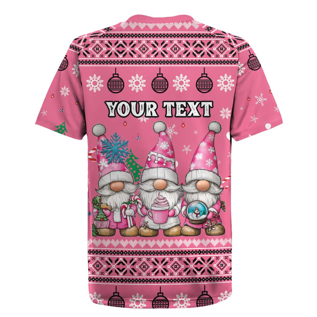 Personalised Germany Christmas Rugby Jersey Cute Pink Gnome Frohe Weihnachten - Wonder Print Shop