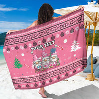 Personalised Germany Christmas Sarong Cute Pink Gnome Frohe Weihnachten - Wonder Print Shop