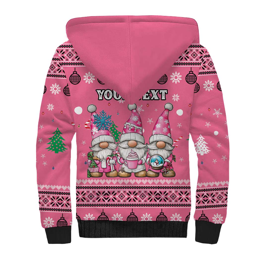 Personalised Germany Christmas Sherpa Hoodie Cute Pink Gnome Frohe Weihnachten - Wonder Print Shop