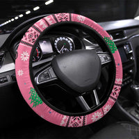Germany Christmas Steering Wheel Cover Cute Pink Gnome Frohe Weihnachten - Wonder Print Shop