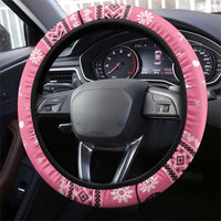 Germany Christmas Steering Wheel Cover Cute Pink Gnome Frohe Weihnachten - Wonder Print Shop