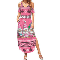 Personalised Germany Christmas Summer Maxi Dress Cute Pink Gnome Frohe Weihnachten - Wonder Print Shop