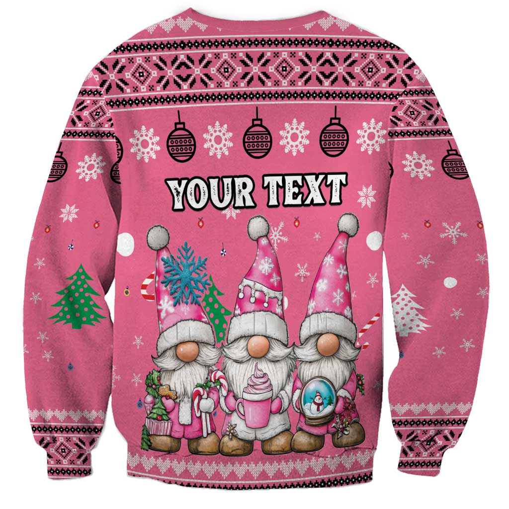 Personalised Germany Christmas Sweatshirt Cute Pink Gnome Frohe Weihnachten - Wonder Print Shop