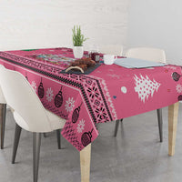 Personalised Germany Christmas Tablecloth Cute Pink Gnome Frohe Weihnachten - Wonder Print Shop