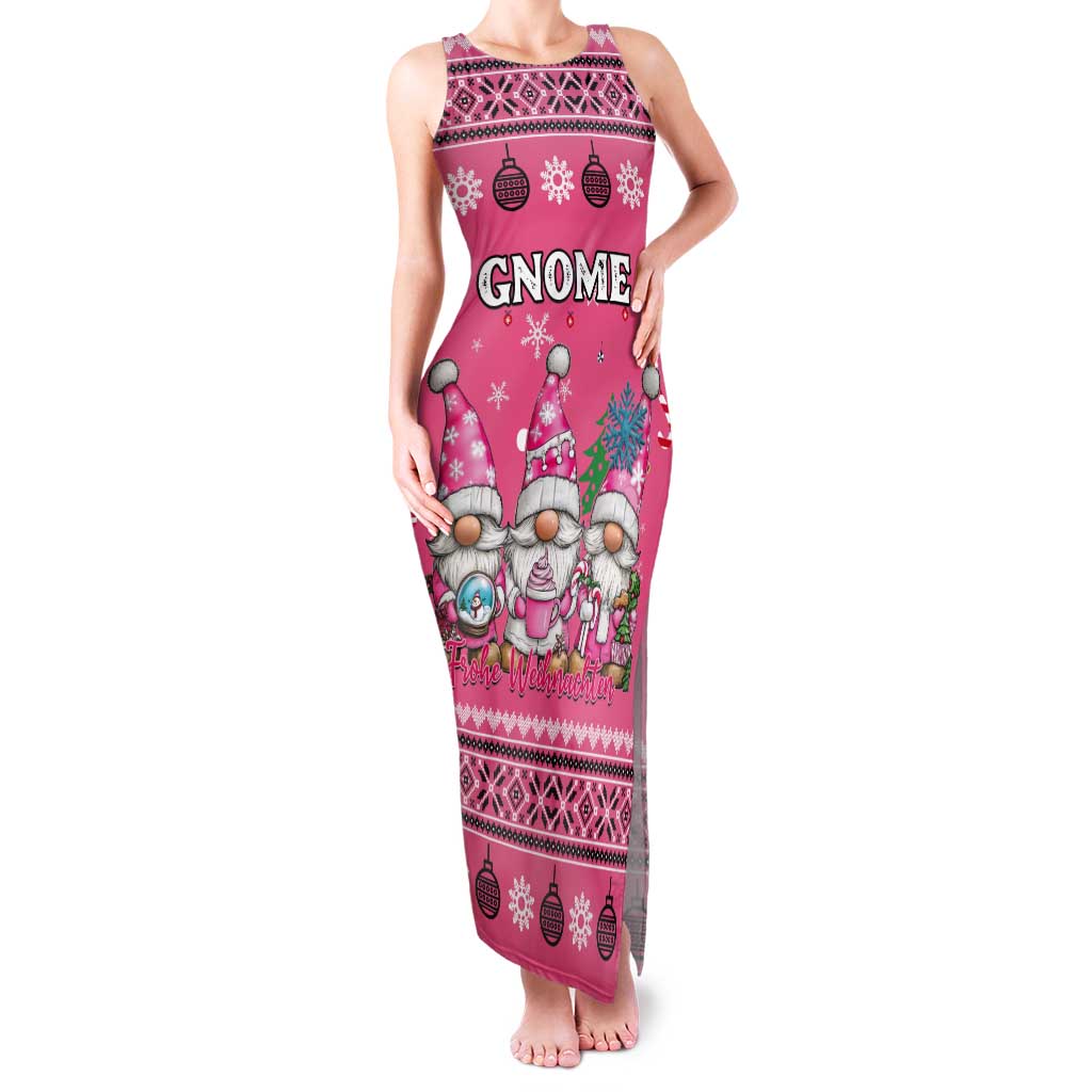 Personalised Germany Christmas Tank Maxi Dress Cute Pink Gnome Frohe Weihnachten - Wonder Print Shop