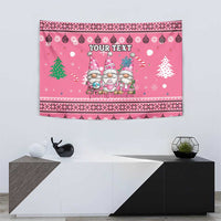Personalised Germany Christmas Tapestry Cute Pink Gnome Frohe Weihnachten - Wonder Print Shop