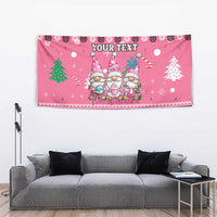 Personalised Germany Christmas Tapestry Cute Pink Gnome Frohe Weihnachten - Wonder Print Shop