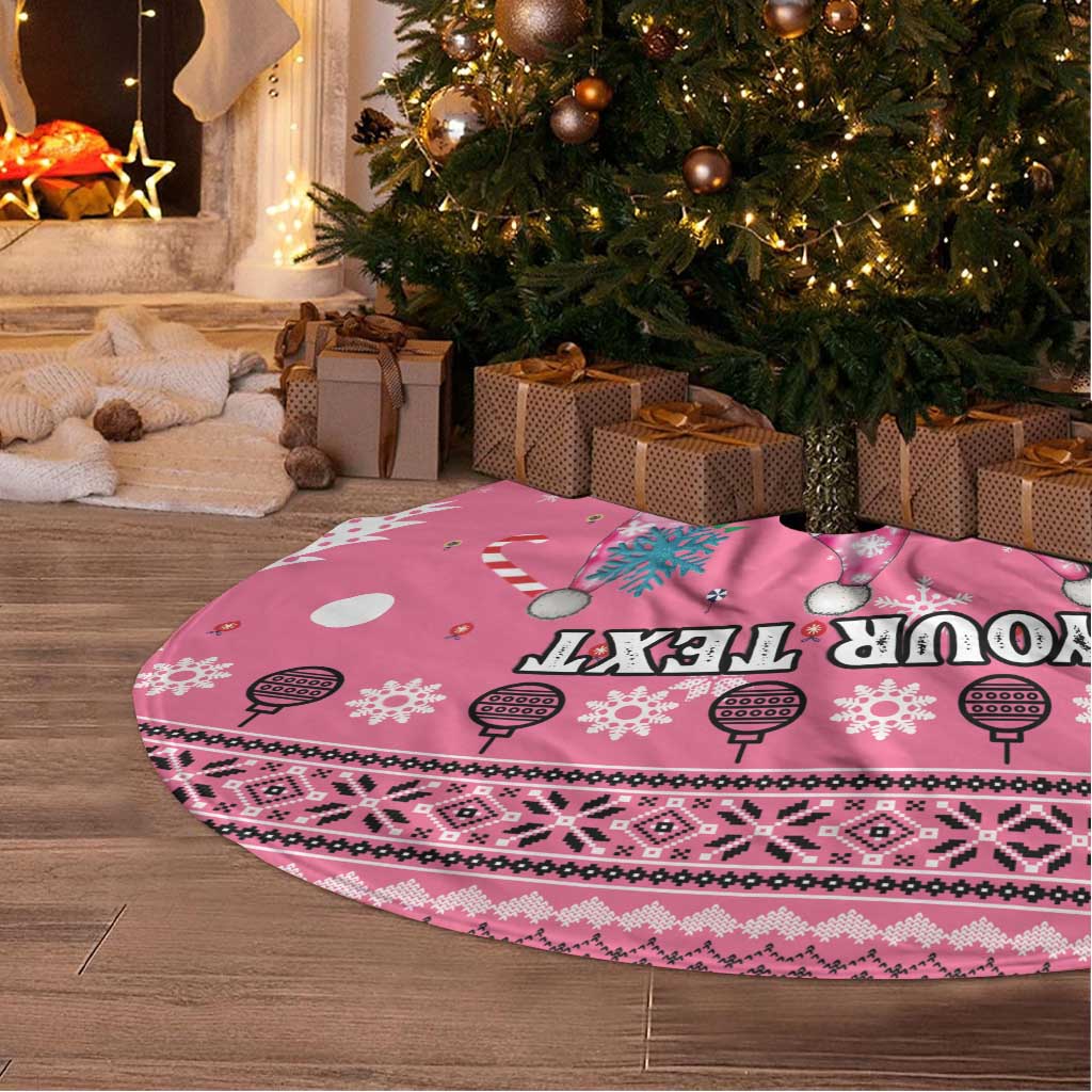 Personalised Germany Christmas Tree Skirt Cute Pink Gnome Frohe Weihnachten - Wonder Print Shop
