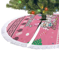 Personalised Germany Christmas Tree Skirt Cute Pink Gnome Frohe Weihnachten - Wonder Print Shop