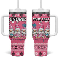 Personalised Germany Christmas Tumbler With Handle Cute Pink Gnome Frohe Weihnachten - Wonder Print Shop