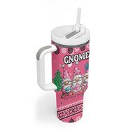 Personalised Germany Christmas Tumbler With Handle Cute Pink Gnome Frohe Weihnachten - Wonder Print Shop