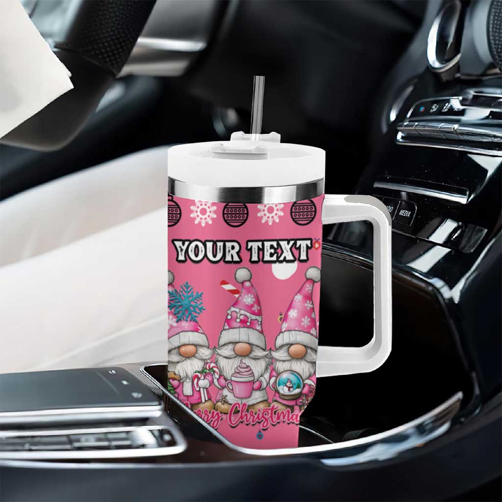 Personalised Germany Christmas Tumbler With Handle Cute Pink Gnome Frohe Weihnachten - Wonder Print Shop