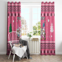 Personalised Germany Christmas Window Curtain Cute Pink Gnome Frohe Weihnachten - Wonder Print Shop
